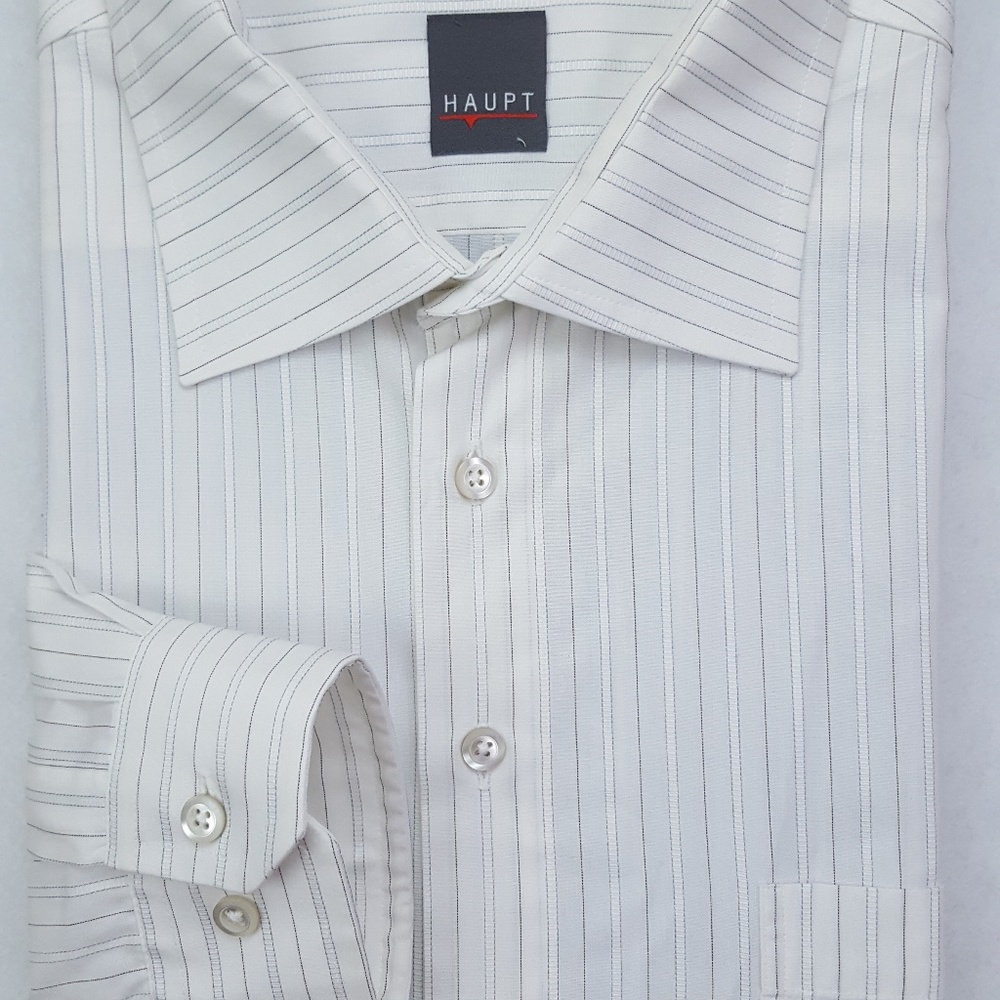 Haupt Shirt 3XLT Mens White Striped Cotton XXXLT T